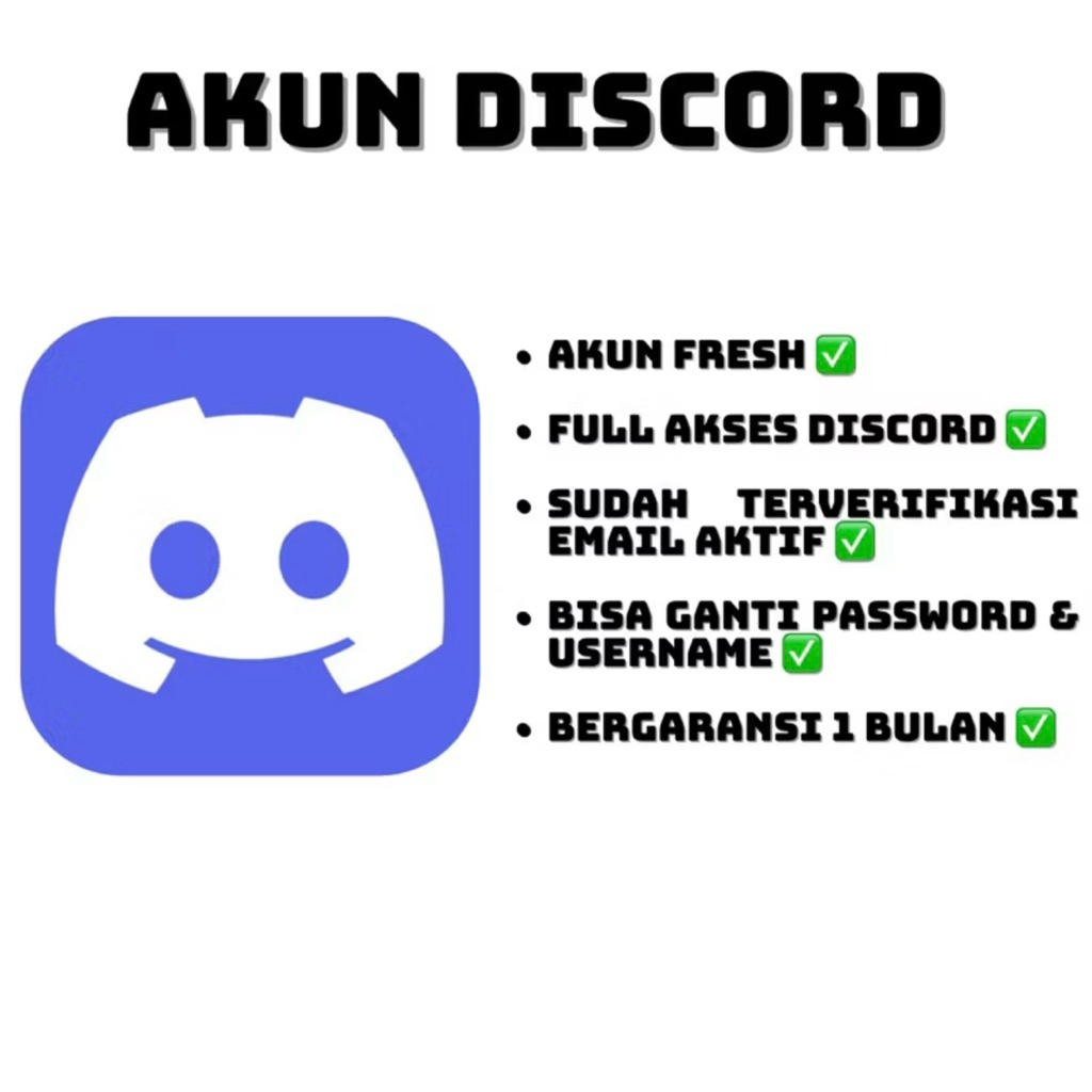 AKUN DISCORD FRESH FULL VERIFIKASI EMAIL+NOMOR INDONESIA