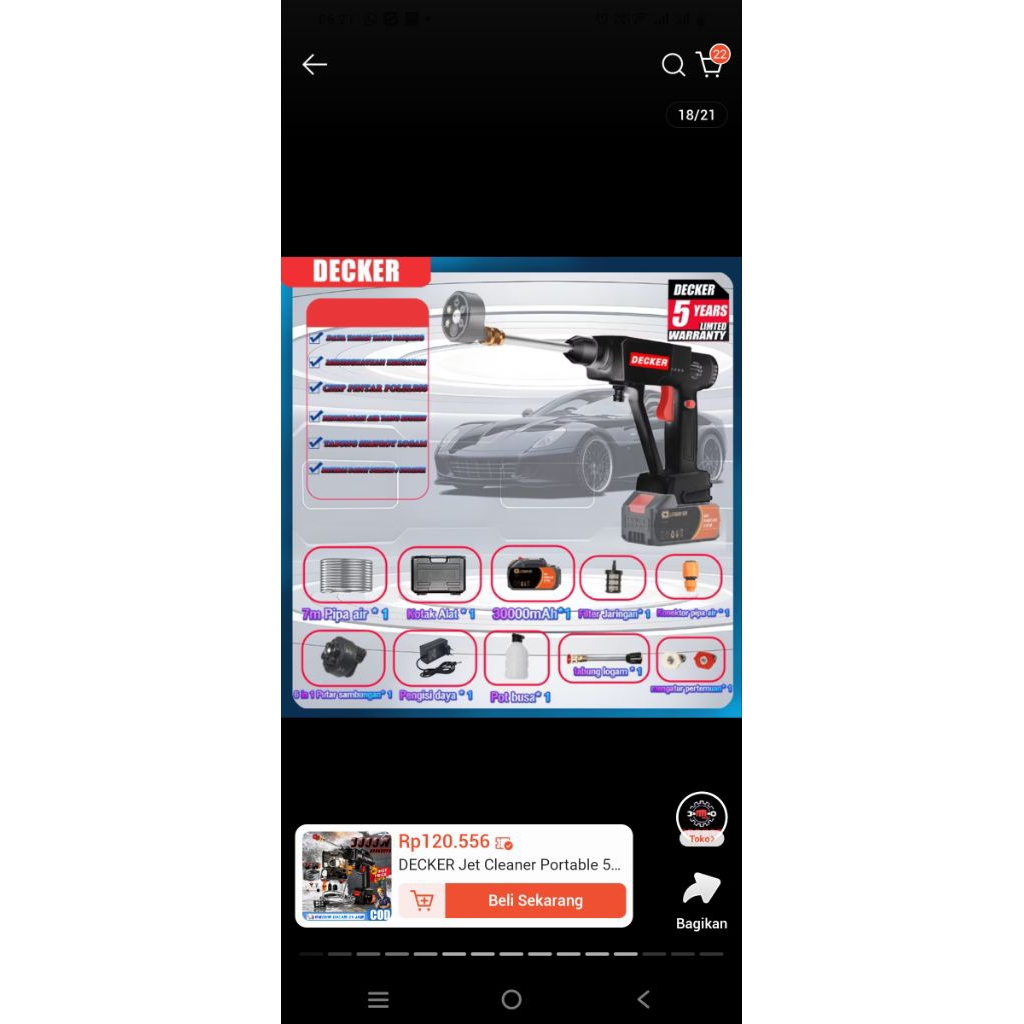 Alat Cuci Mobil dan Motor Reaim 688V 180Bar - Portabel, Tahan Lama, Penggunaan Luas