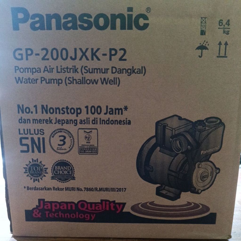pompa air  mesin air panasonic GP 200 JXK P2, pompa air panasonic sumur dangkal