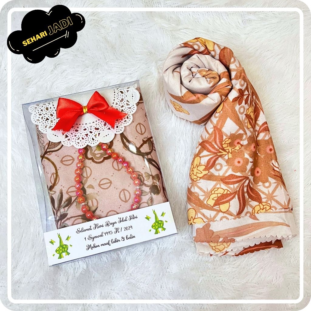 souvenir hijab azzahra | sofenir kerudung segiempat premium | souvenir haji umroh tahlil syukuran