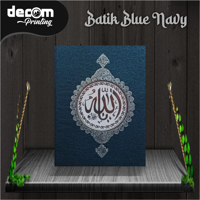Hard Cover Yasin Batik Blue Navi RCP Poli Emas READY