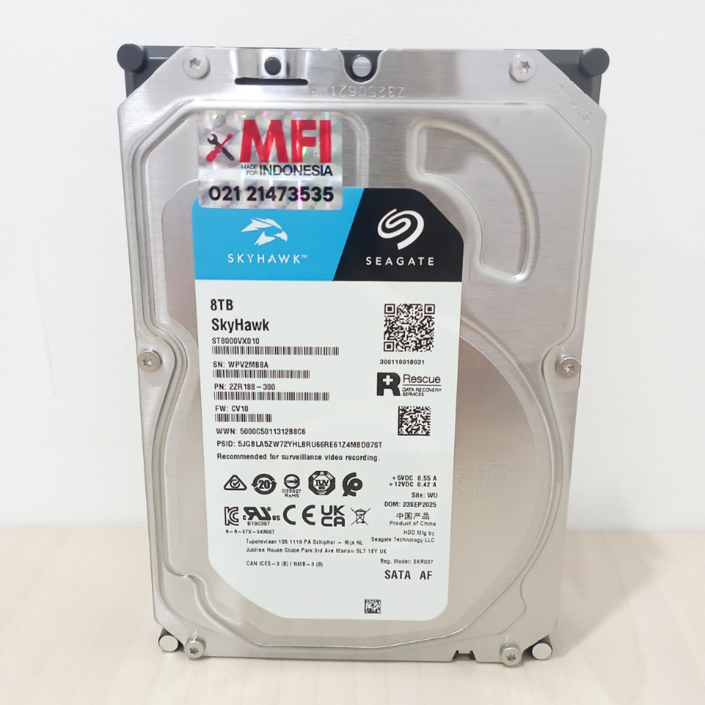 Seagate Skyhawk MFI 8TB Harddisk CCTV
