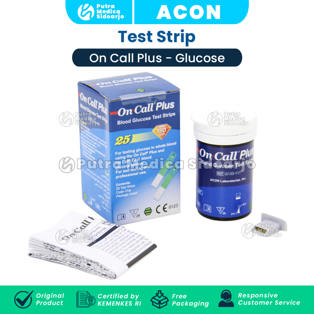 Acon On Call Plus Strip Glucose Botol isi 25 / Refill Stik Gula Darah