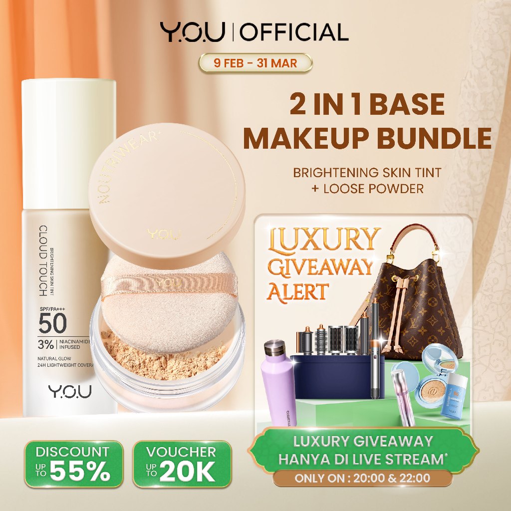 YOU 2in1 Base Makeup Bundle Cloud Touch 3% Niacinamide Brightening Skin Tint & Noutriwear+ Airy Fit 