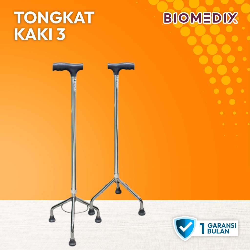 Alat Bantu Jalan Kaki 3 / Tongkat Jalan Stainless / Tongkat Pyramid Kaki 3 Onemed / Tongkat Jalan / 