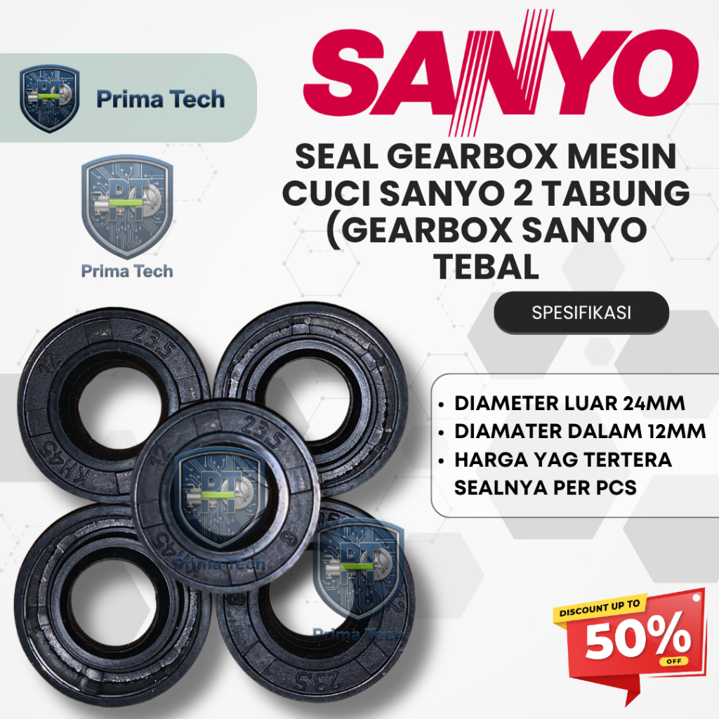 Seal Gearbox Mesin Cuci Sanyo 2 Tabung (Gearbox Sanyo Tebal)