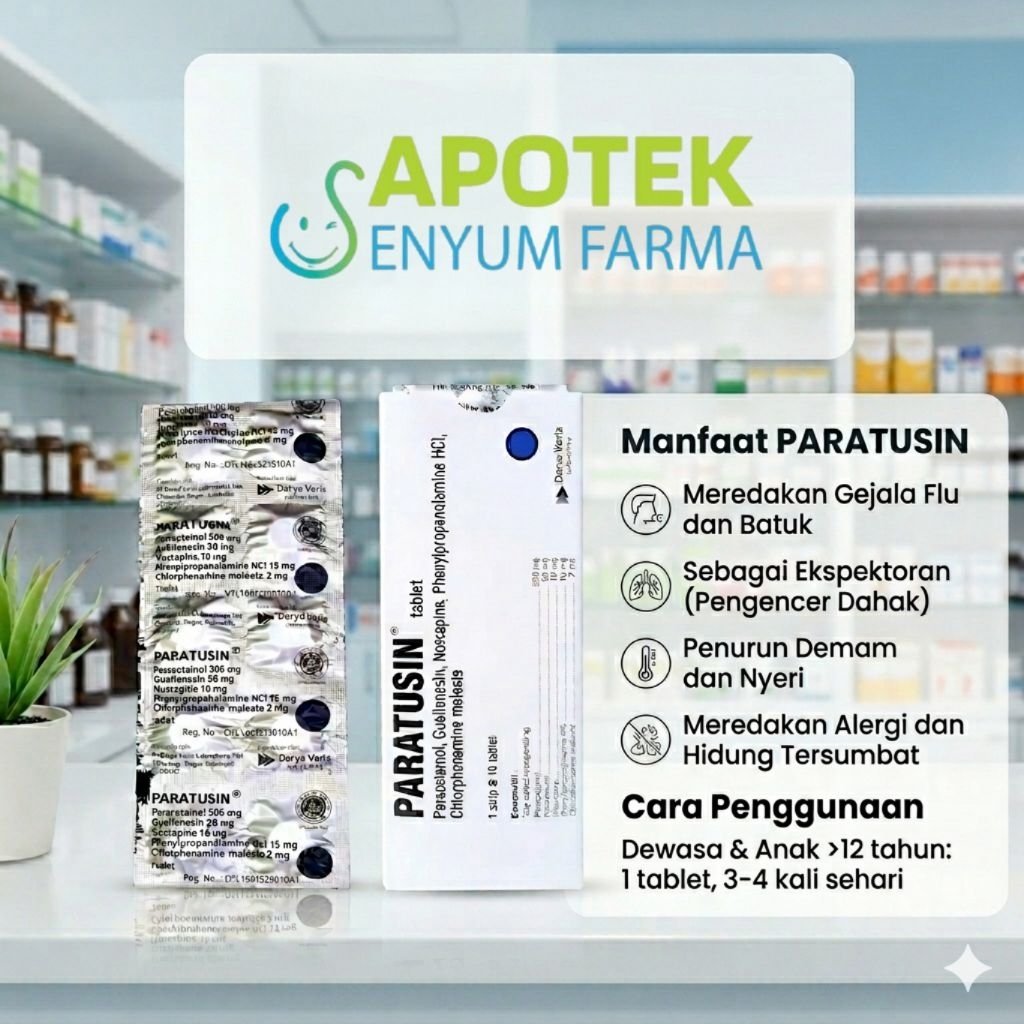 Paratusin Tablet – Obat Flu- Membantu Meredakan Gejala Kurang Fit dan Flu (Pilek, Batuk)