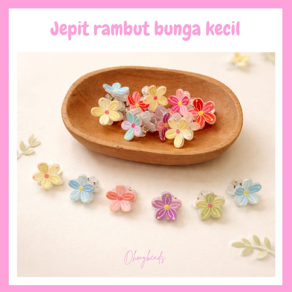3pcs Jepit rambut bunga kecil / jepit kutu / jepit rambut korea