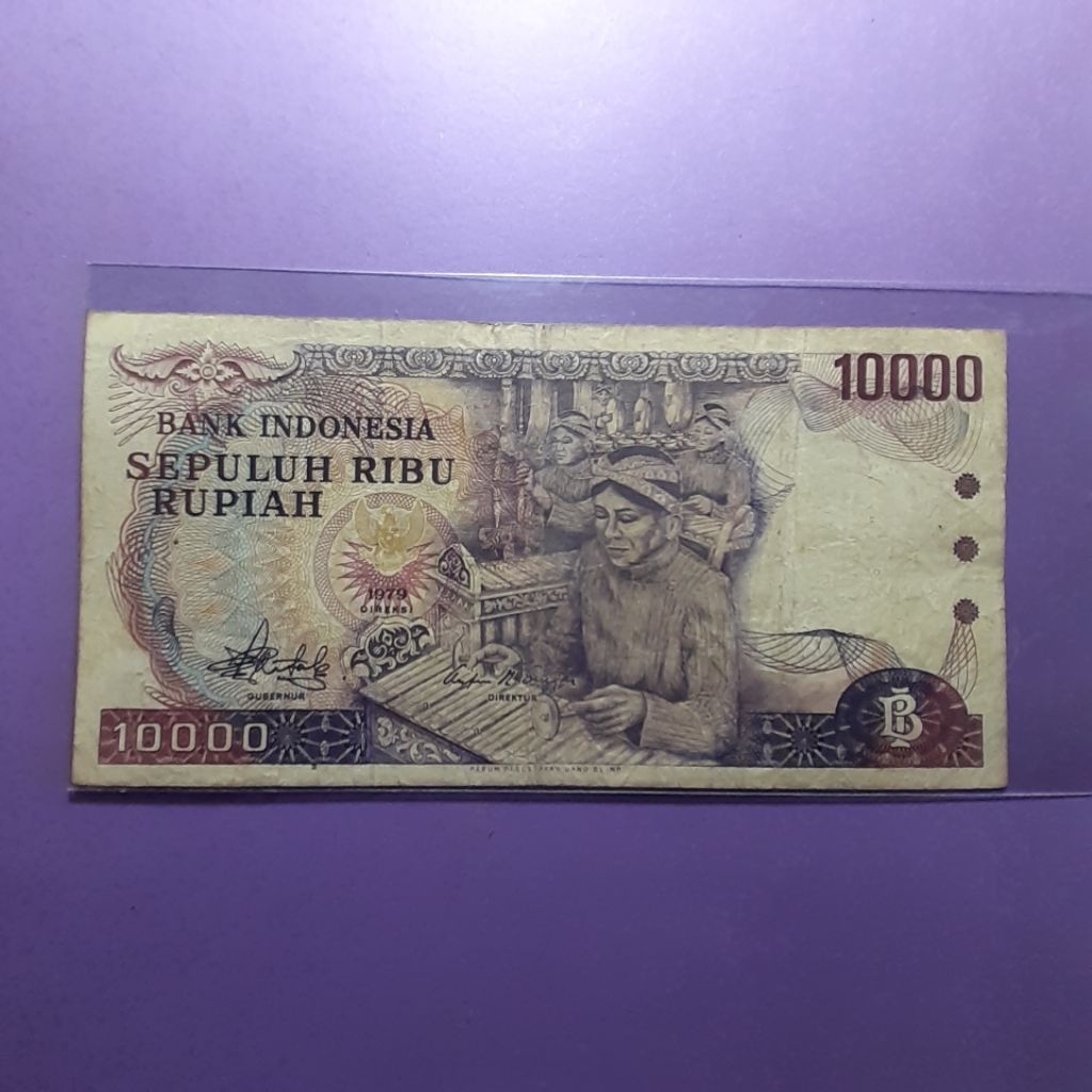 Uang kuno 10000 rupiah gamelan 1979