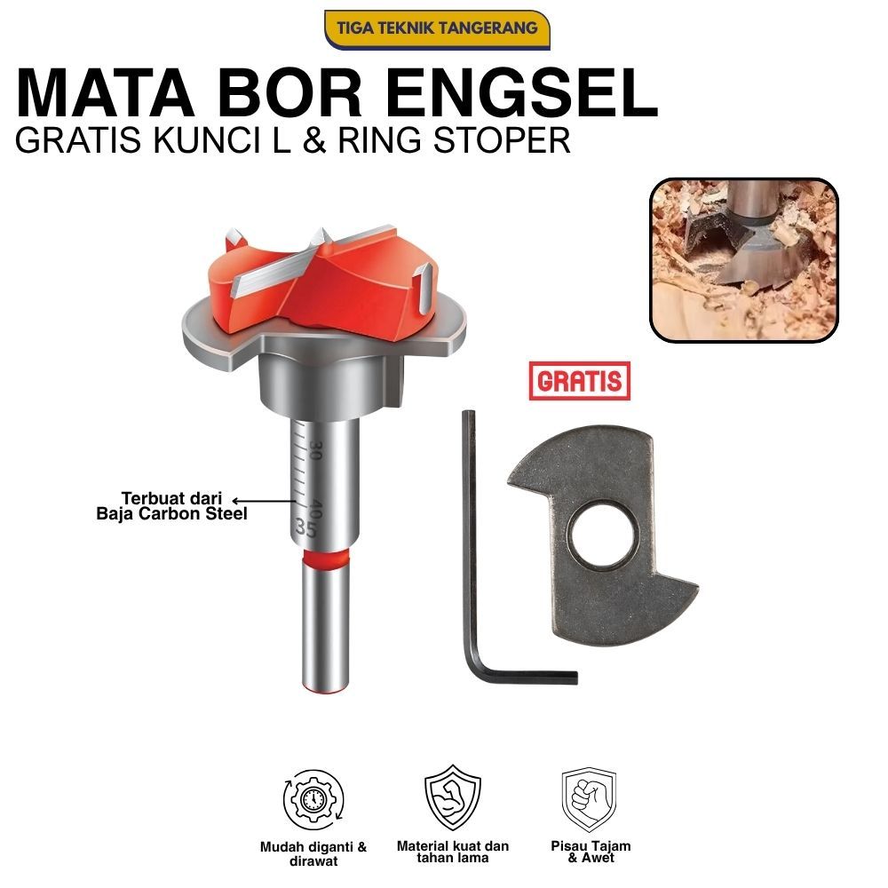Mata Bor Engsel Sendok 35mm Mata Bor Kayu Engsel Forstner Bit / Pelubang Kayu Engsel Sendok