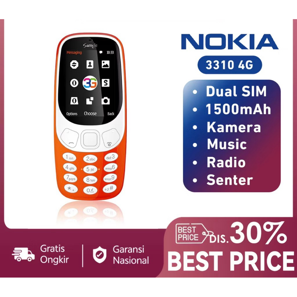 Hp Nokia Jadul 3310 Baru Termurah dan Bergaransi Resmi new