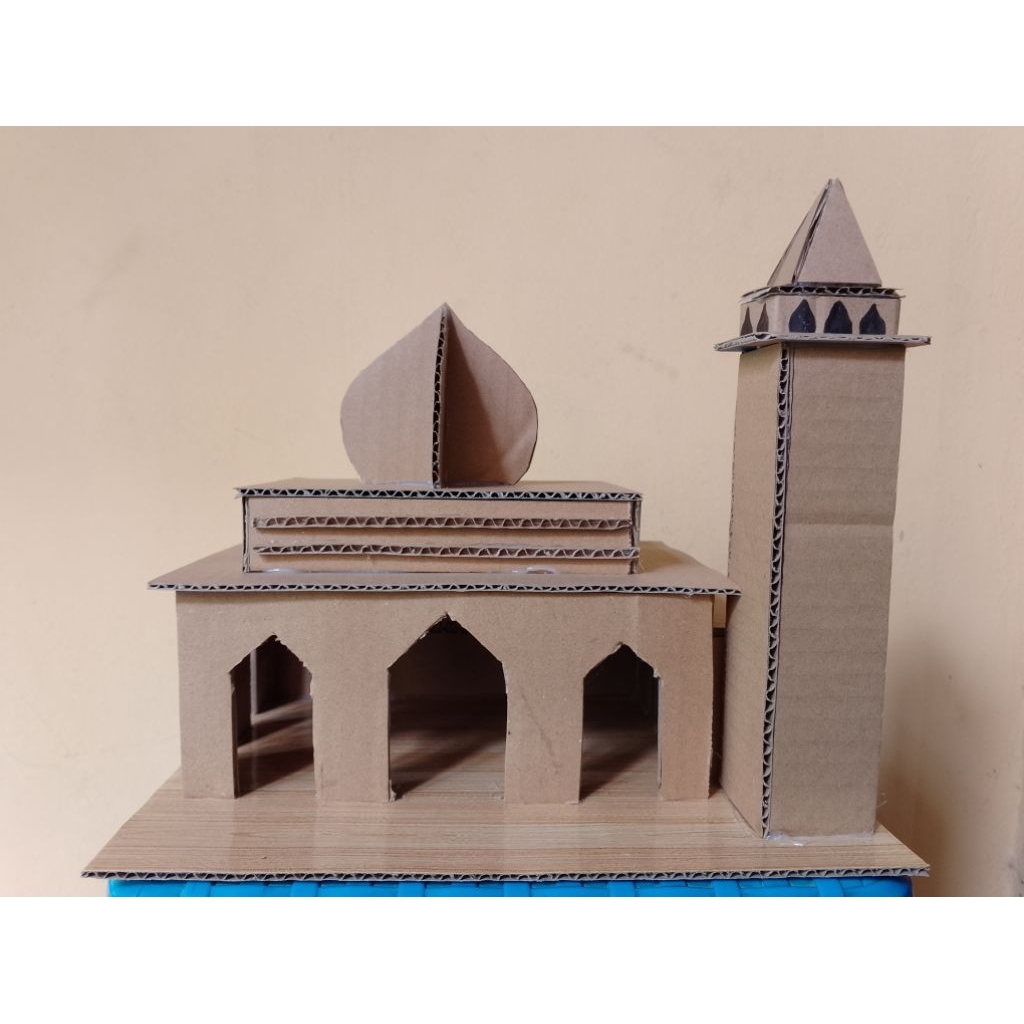 Ready Siap Kirim, Miniatur Masjid dari Kardus - Prakarya Kerajinan Masjid dari kardus bekas