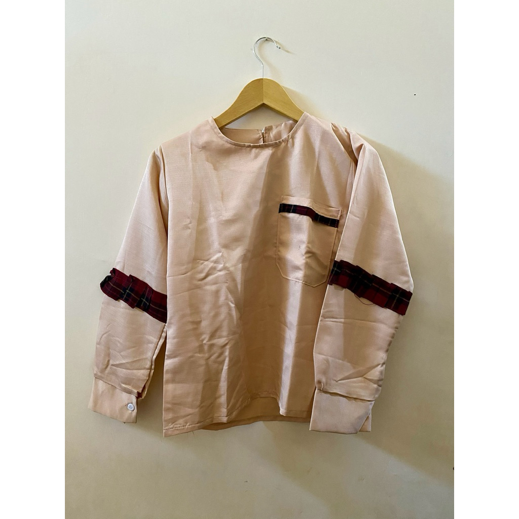 Boni Top Blouse Katun Twist Motif kotak