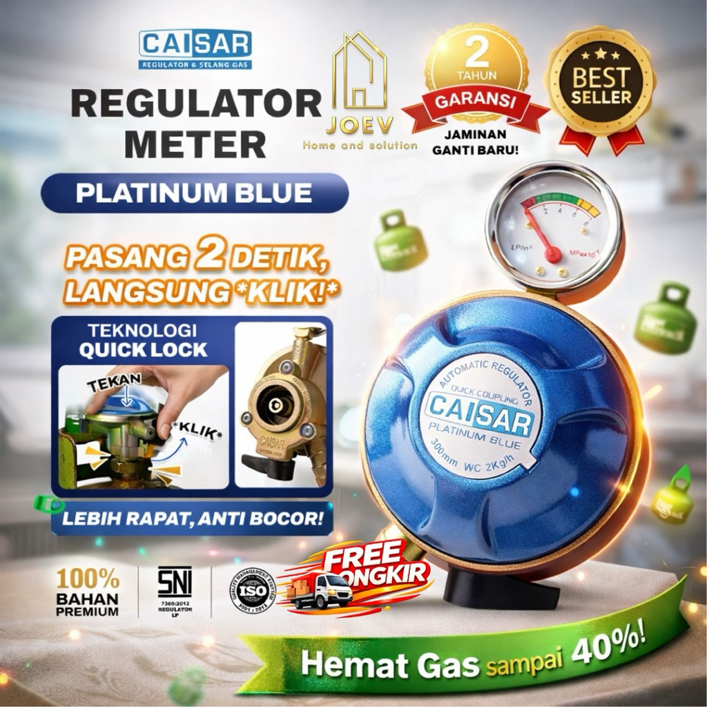 Joev Home REGULATOR gas regulator GAS CAISAR meter regulator gas ANTI BOCOR regulator gas TERBAIK re