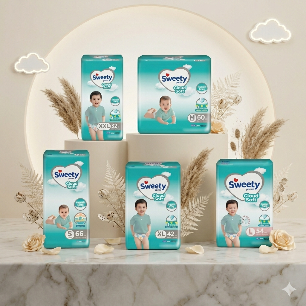 Sweety Silver Pants S66 | M60 | L54 | XL42 - pampers sweety silver