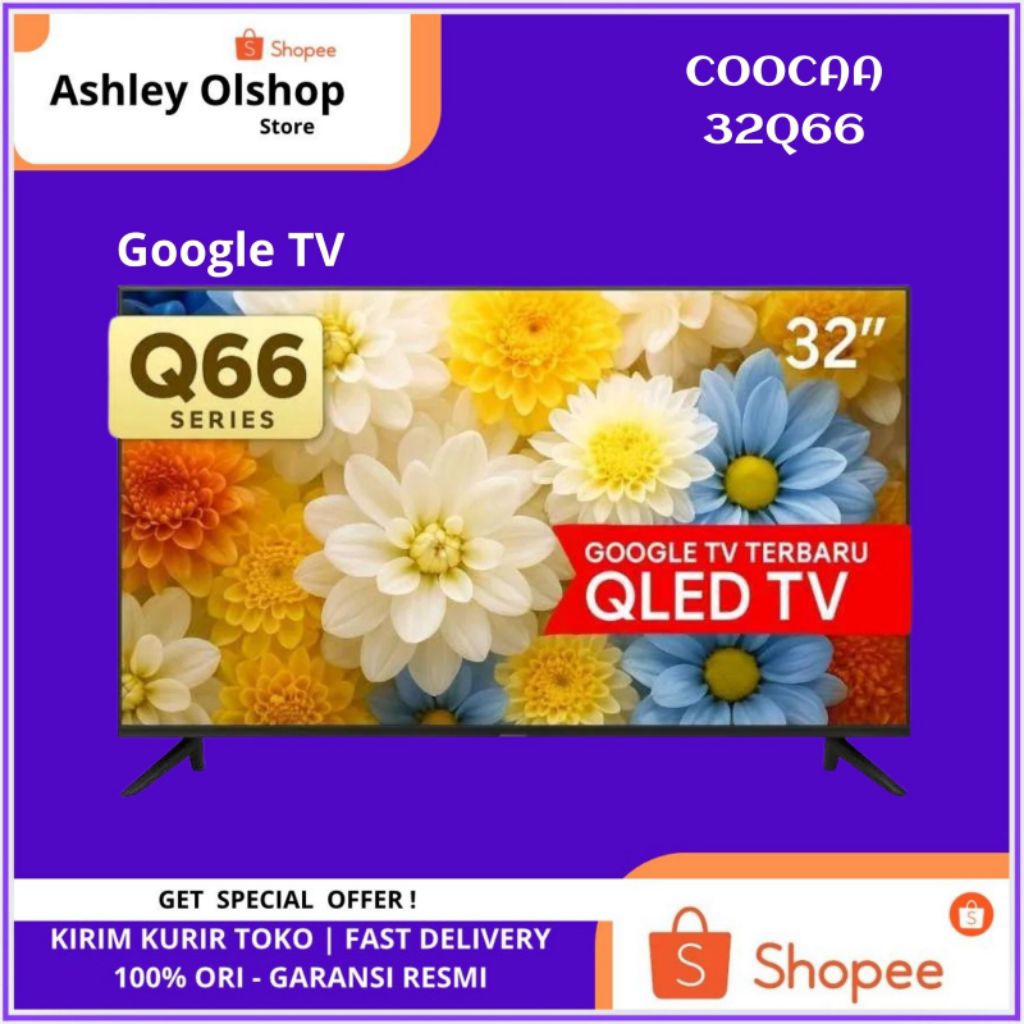 TV Coocaa 32 inch Q66 2K Dolby Audio QLED TV Coocaa 32Q66 32 Inci FHD