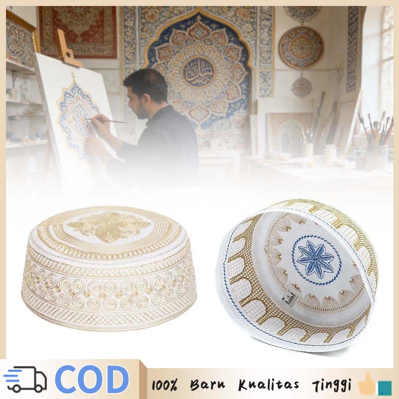 Peci Putih Haji Perlengkapan Ibadah Untuk Pria Kopiah Haji Original Peci Haji Topi Haji Pria Premium