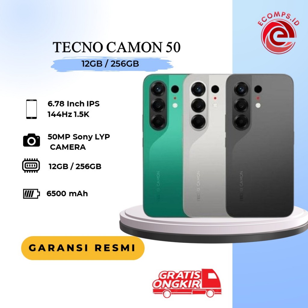 [5x SUPERZOOM FLASHSNAP] TECNO CAMON 50 PRO 5G 12GB+12GB*/256GB, 50MP Sony LYT-700C, 50MP 3x Telepho