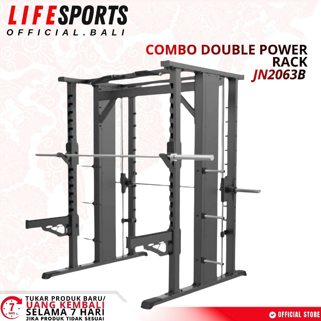 LIFESPORTS - NEW Fitness Gym Smith Combo Double Power Rack Machine DHZ JN2063B