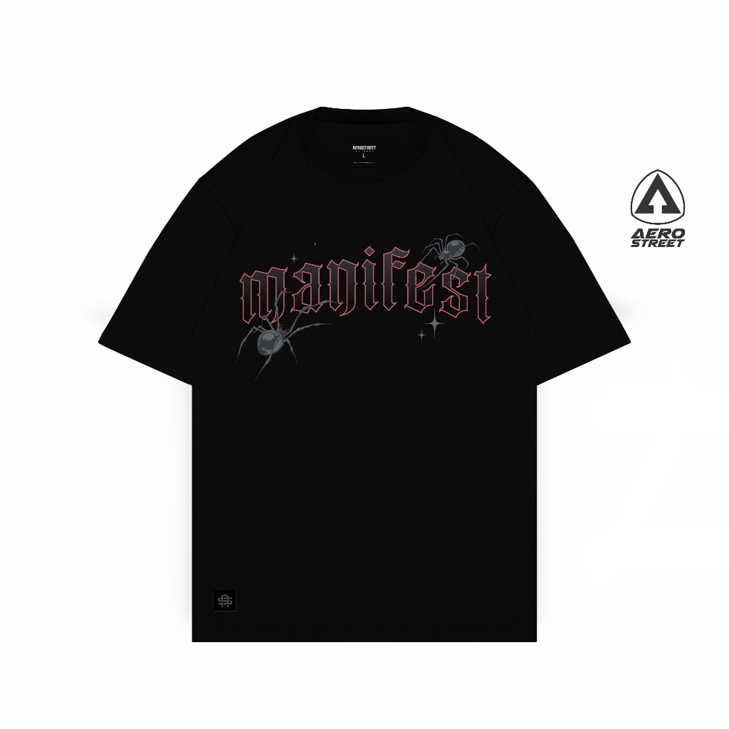 Aerostreet Manifest Kaos Pria Boxy Fit Hitam T-shirt Cowok Men Casual Cotton Combed Premium Tidak Me