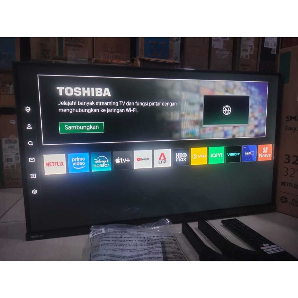 TV LED TOSHIBA 32IN HD SMART TV YOUTUBE DIGITAL TV KONDISI BEKAS PEMAKAIAN 7143F