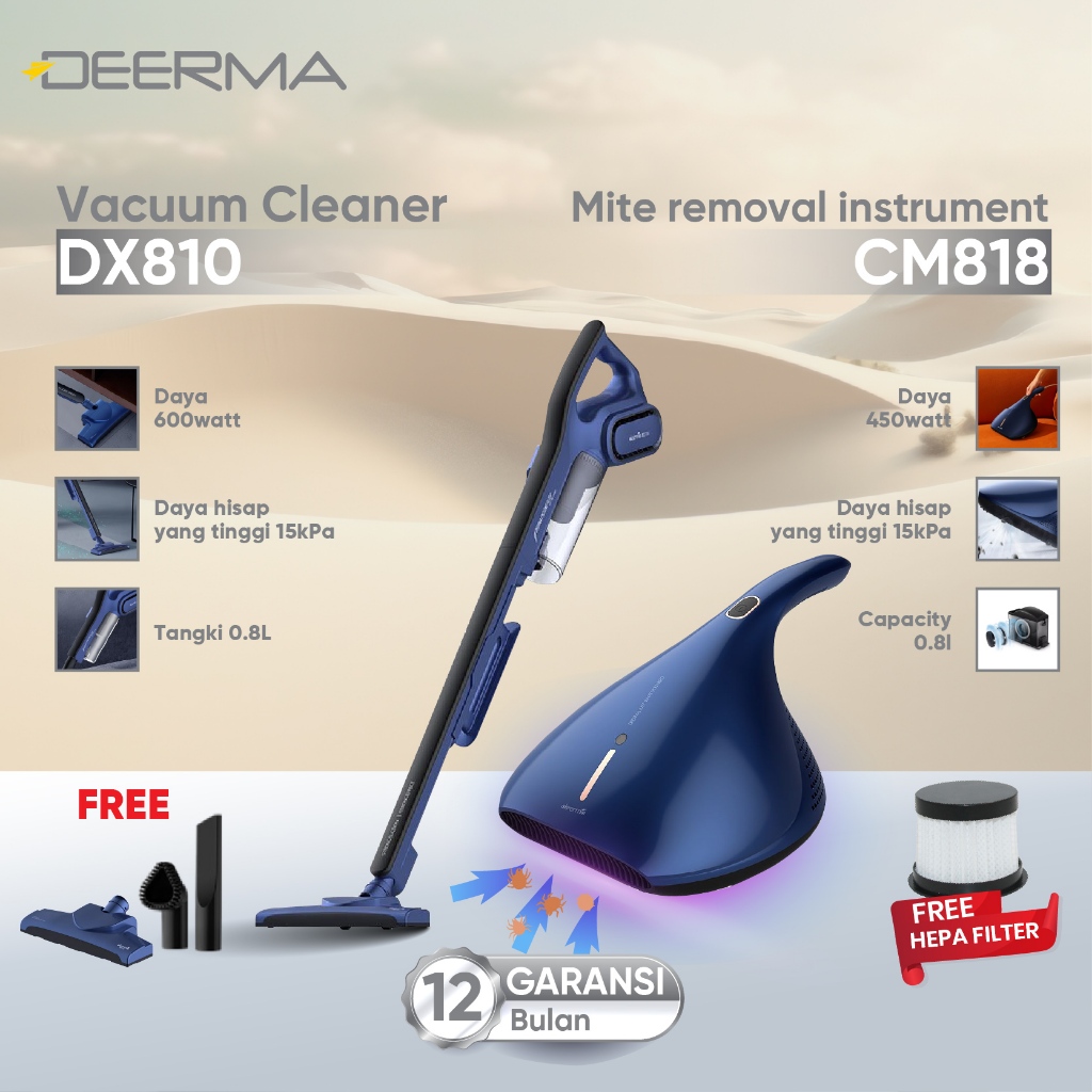 Deerma HOT Vacuum cleaner DX810+Mite remover CM818 Bundle