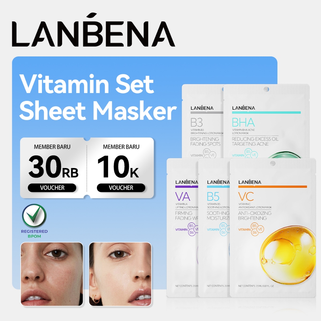 LANBENA Whitening Lotion Facial Mask Emulsion 25ml - Masker Wajah Melembabkan Mencerahkan Mengencang