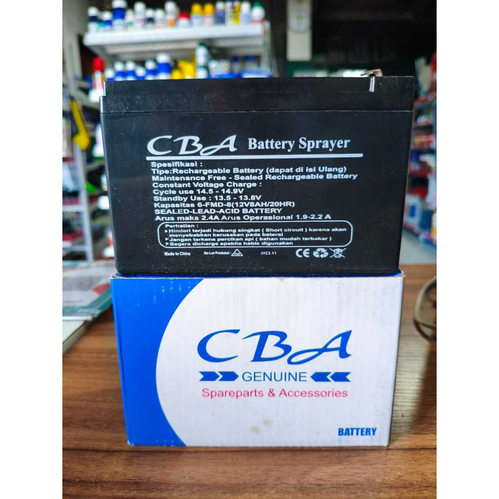 AKI BATTERY SPRAYER ELEKTRIK CBA. ORIGINAL 100% SPAREPART SPRAYER ELEKTRIK CBA 12V8AH