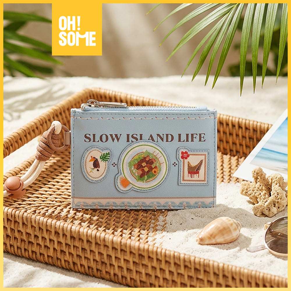 OHSOME - Qyounger Island Leisure Life Card Holder Lanyard Wallet Dompet Kartu Multiguna