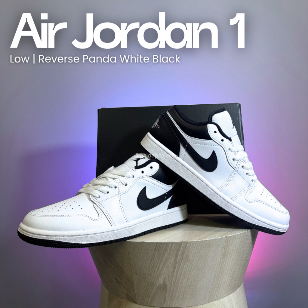 Sneakers Shoes Nike Air Jordan 1 Low Reverse Panda White Black (553558 132) - 100% Original