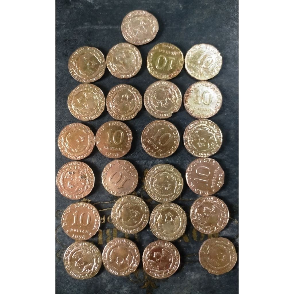koin 10 rupiah Tabanas kuning 1974 jelek