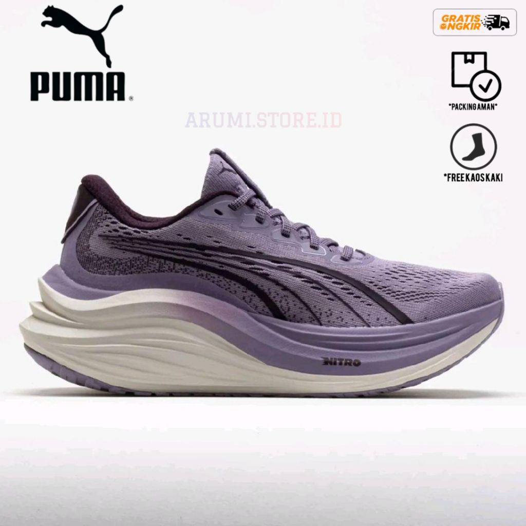 SEPATU LARI PUMA MAGMAX NITRO PALE PLUM-MIDNIGHT PLUM