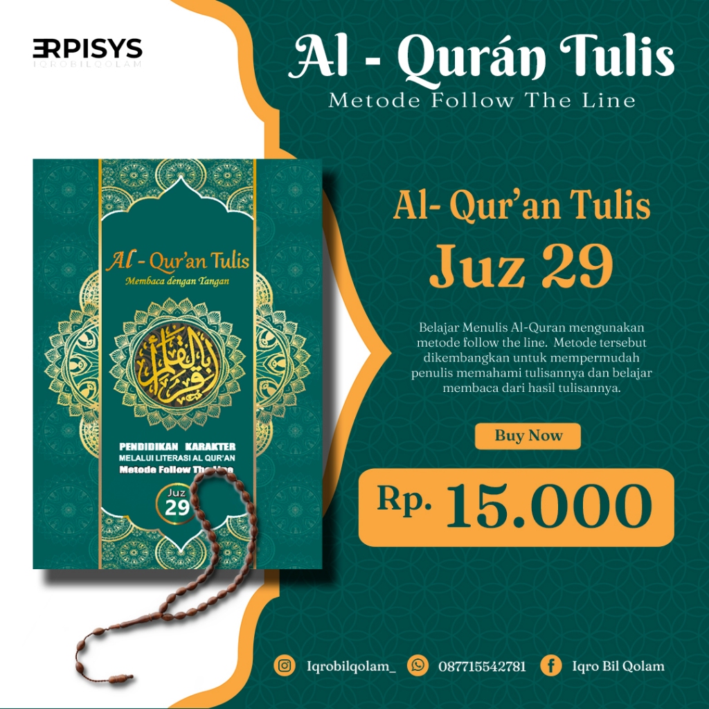Buku Al-Qur’an Tulis 1 Juz Follow The Line – Belajar Menulis & Menghafal Alquran