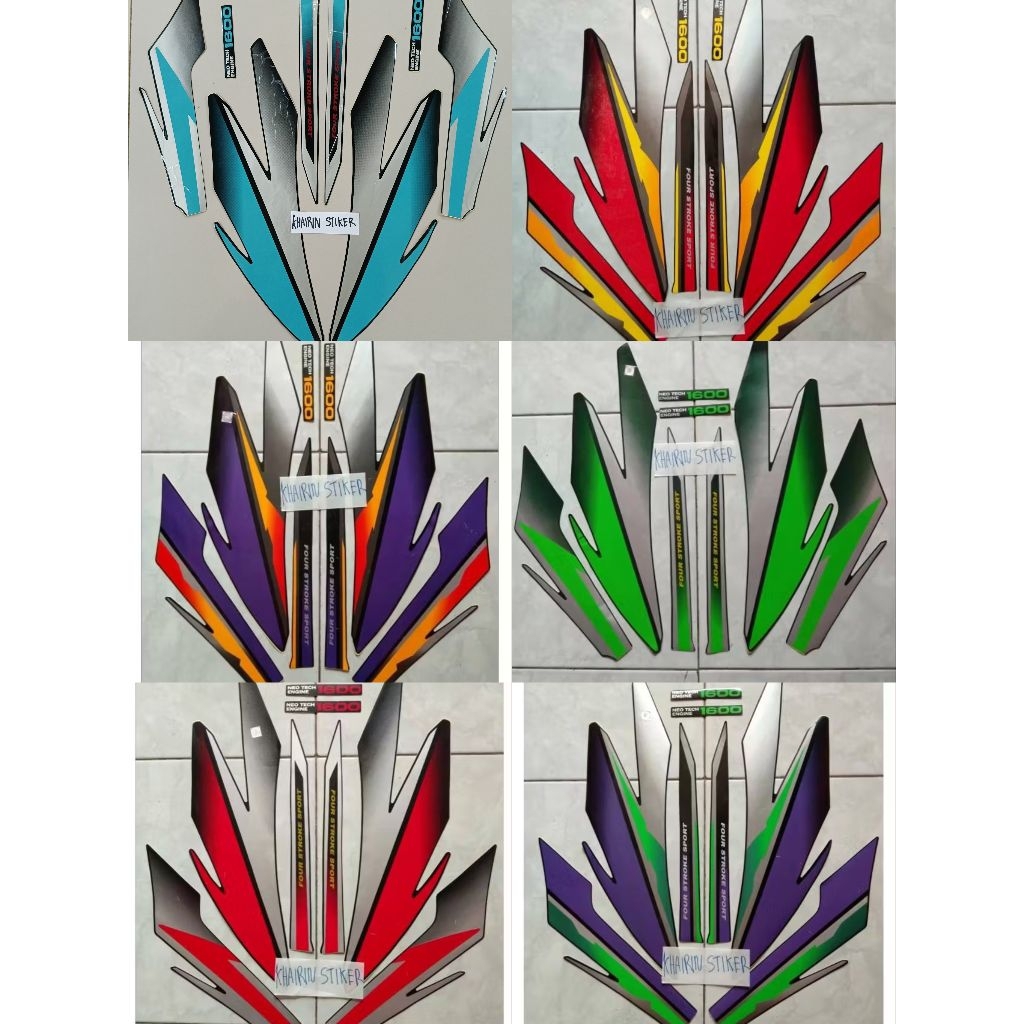 Striping stiker Polet Lisebody stiker gl pro glpro 96 97 1996 1997 hitam merah biru tosca hijau ungu