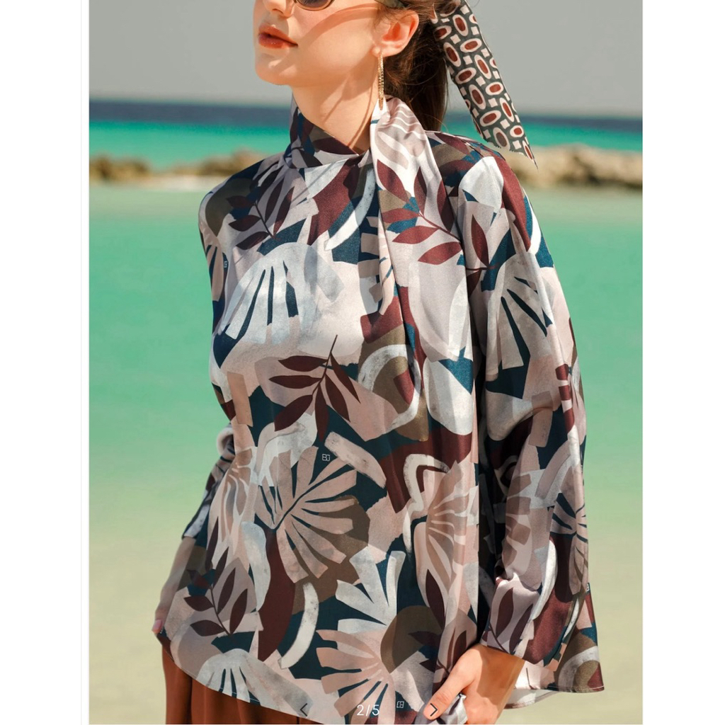 BJ Sun-Kissed Drapery Blouse - Forest