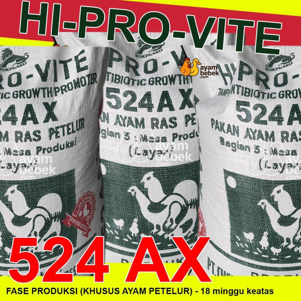 PAKAN AYAM 524 AX – KHUSUS AYAM PETELUR FASE PRODUKSI (LAYER)
