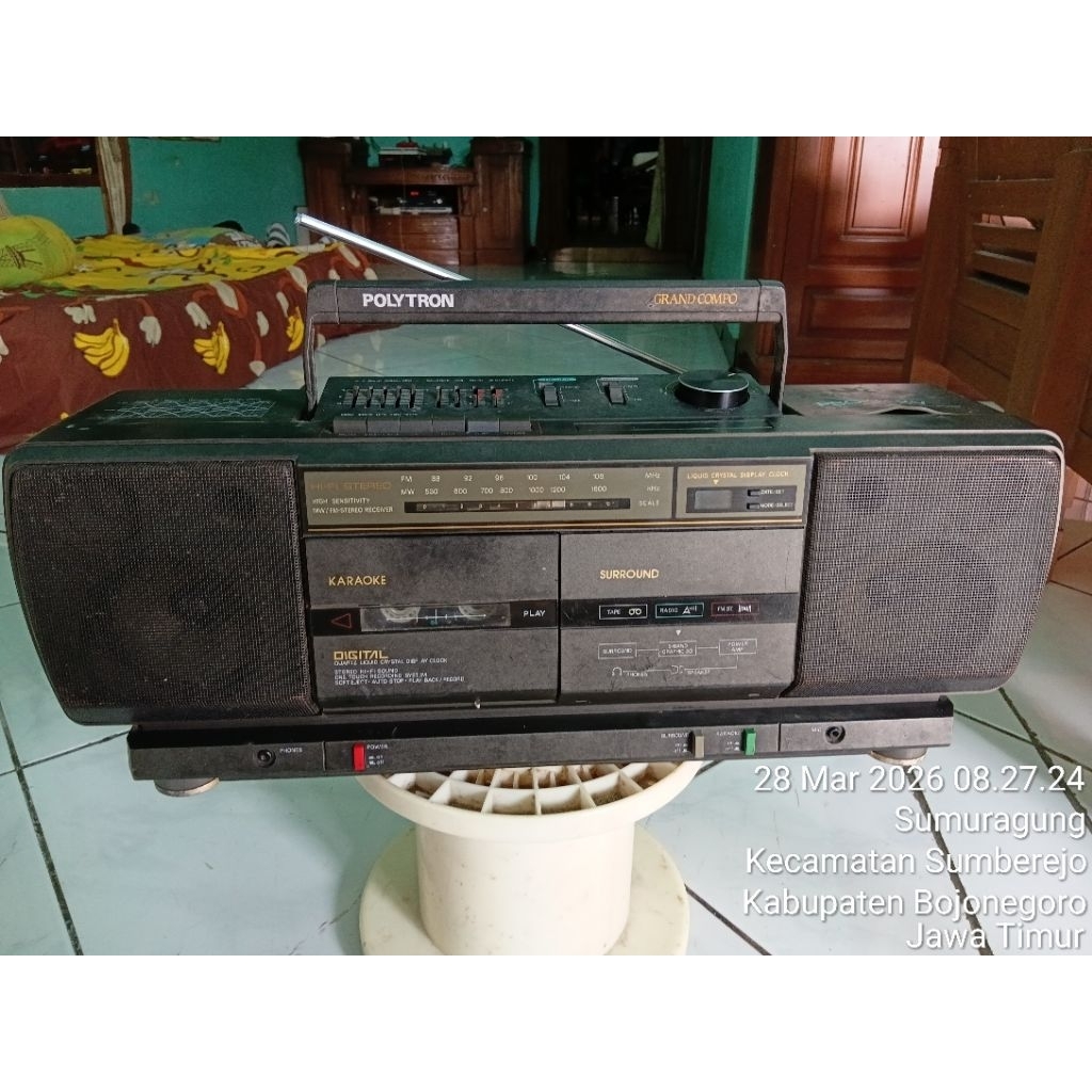 Radio/Tape Polytron tipe psc-34KV tipe lama jadul  Barang simpanan Cuci gudang udah pernah di pakai 