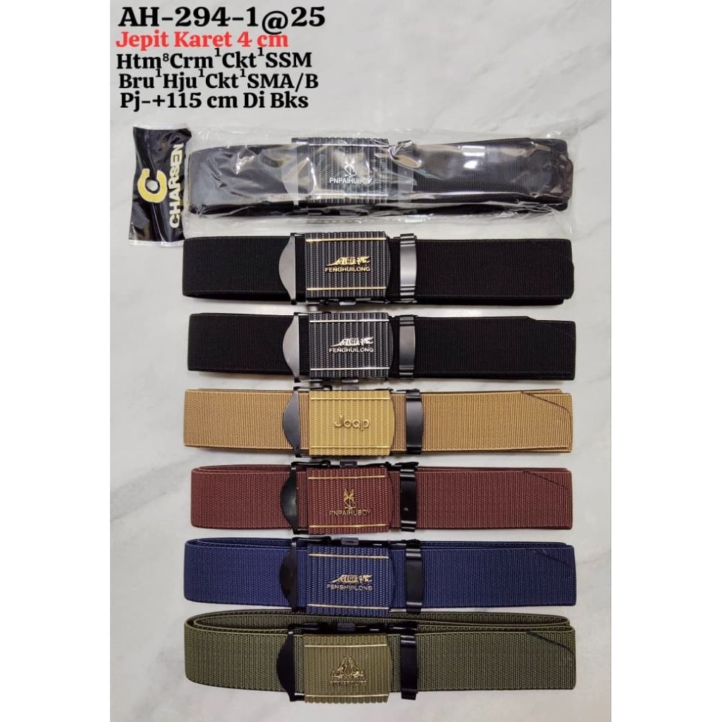 Ikat Pinggang Pria Elastis / Belt Pria Bahan Karet Stretch