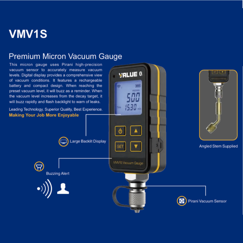 Vacuum Pump Digital Gauge Value VMV1S / VMV-1S