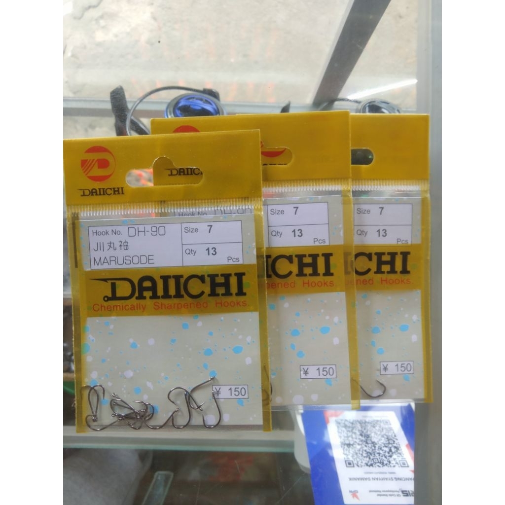 Mata Kail Daichi DH-90 Marusode No 7 - Kail Pancing Lubang Ring Super Tajam Original Japan