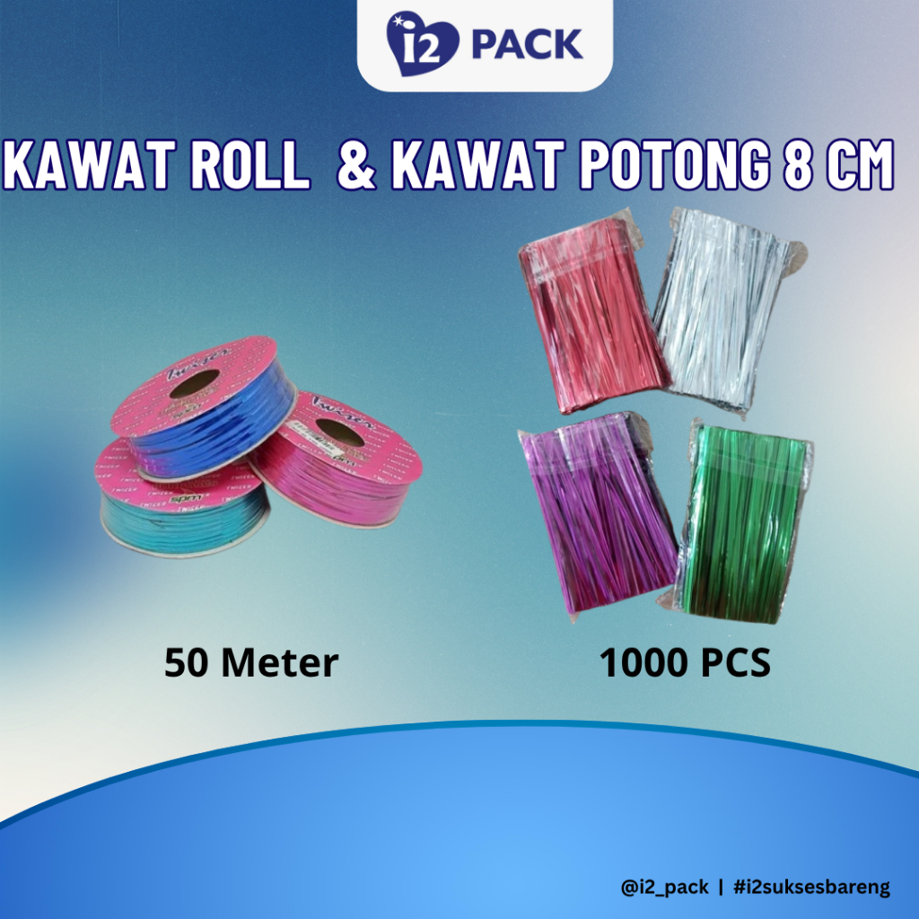 PITA KAWAT WARNA-WARNI / KAWAT ROLL  & KAWAT POTONG 8 CM