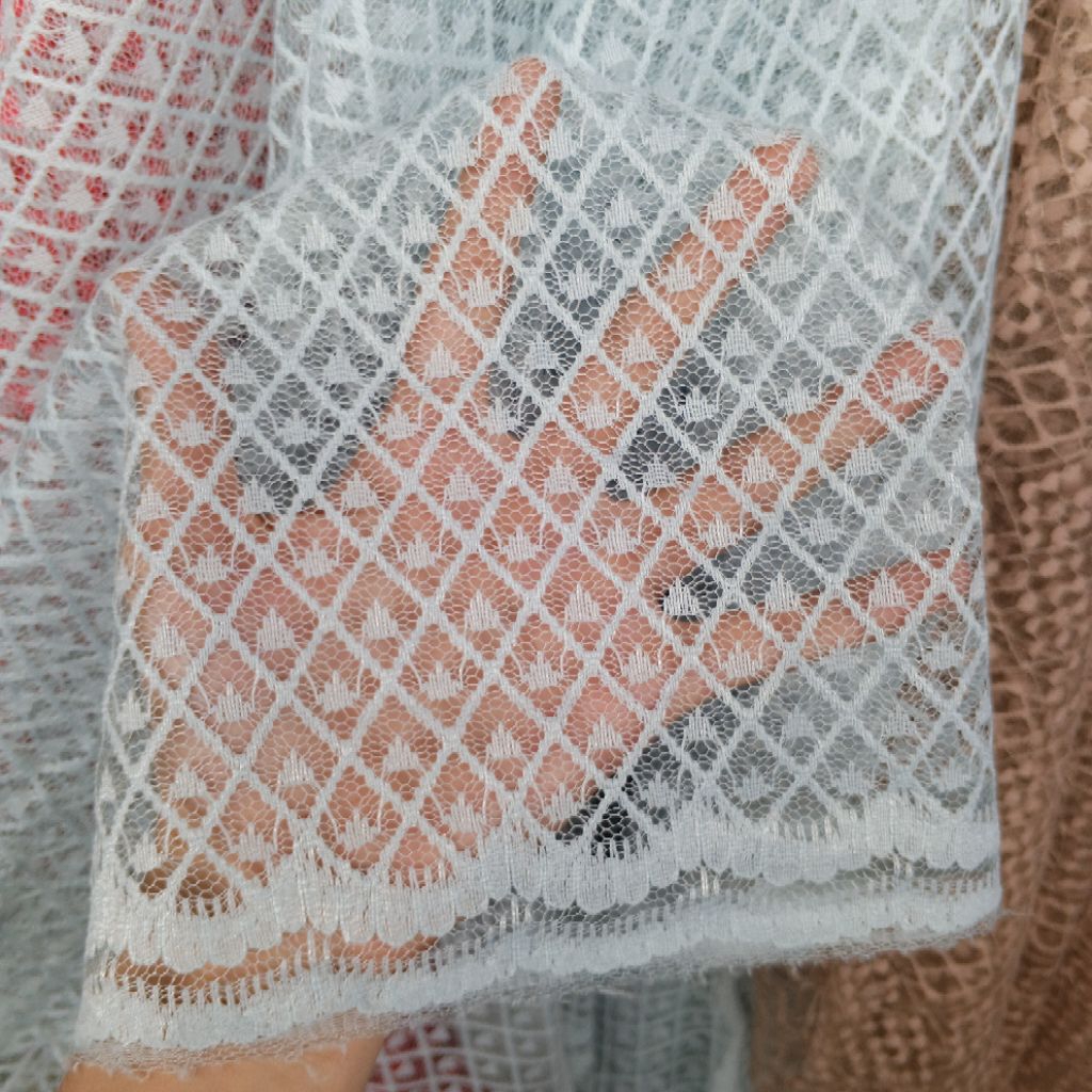 Kain Brokat Tile [0,5m] - kain brokat meteran - kain brokat premium - kain brokat Korea lembut halus