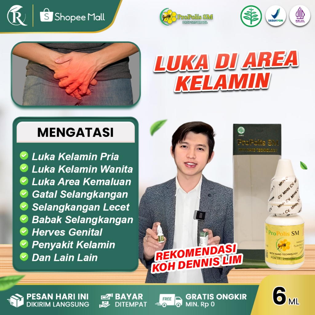 Obat Luka Kelamin Pria dan Wanita Pengering Luka Di Area Kemaluan dengan Propolis SM