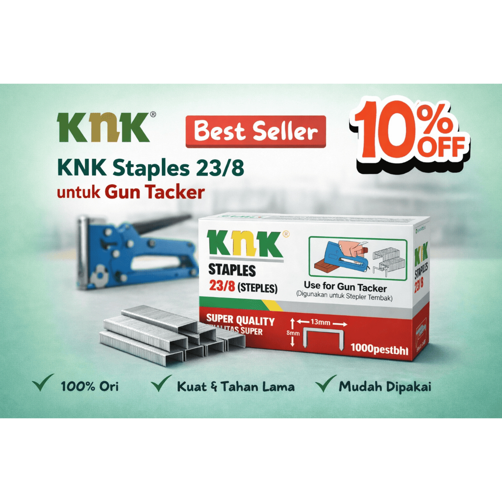 KNK Staples 23/8 untuk Gun Tacker – Isi Staples Tembak Kuat & Tahan Lama