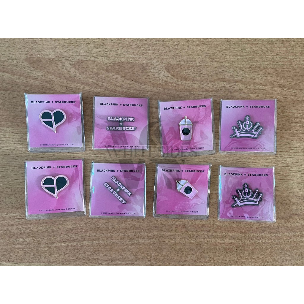 Pin Set - Starbucks Blackpink Collection 2023 Whole Bean 250gr gram VIA Instant 12 Sticks 3 Teavana 