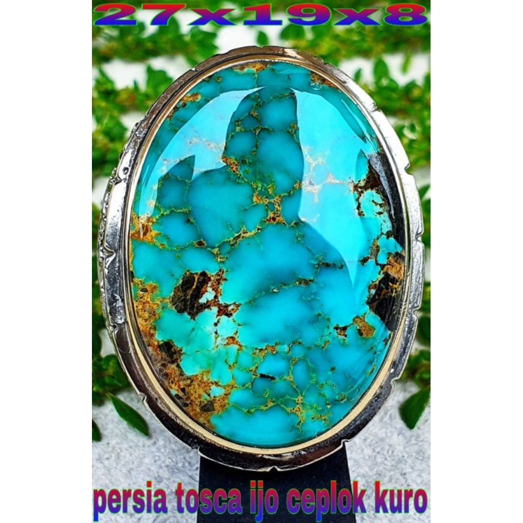 Cincin Pirus Persia Hijau Tosca ceplok kuro