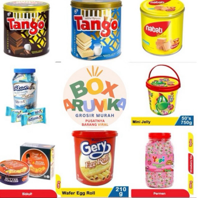 JAJAN HAMPERS LEBARAN LENGKAP MURAH MERIAH- JAJAN KALENG SEASONAL/ jelly inaco astor nabati tango