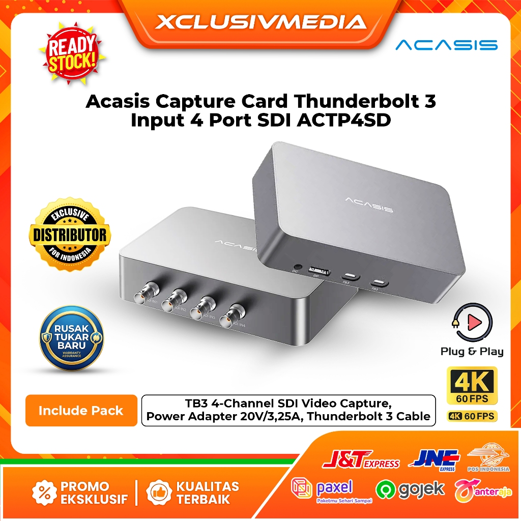 Acasis Thunderbolt 3 Quad SDI Video Capture Card 1080p60 4K60 ACTP4SD