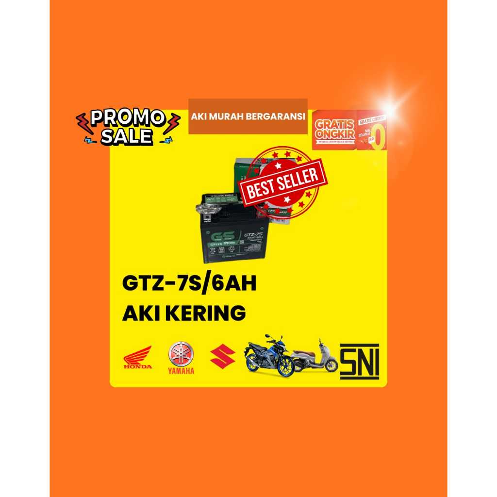 Aki Motor GTZ7S Aki Kering Motor Beat Vario Supra X 125 Accu Kering