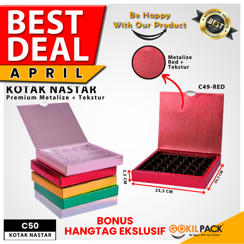 Box Coklat / Kotak Kue Nastar Mika/ Box Kado Hampers / BoxHologram Souvenir/ C50